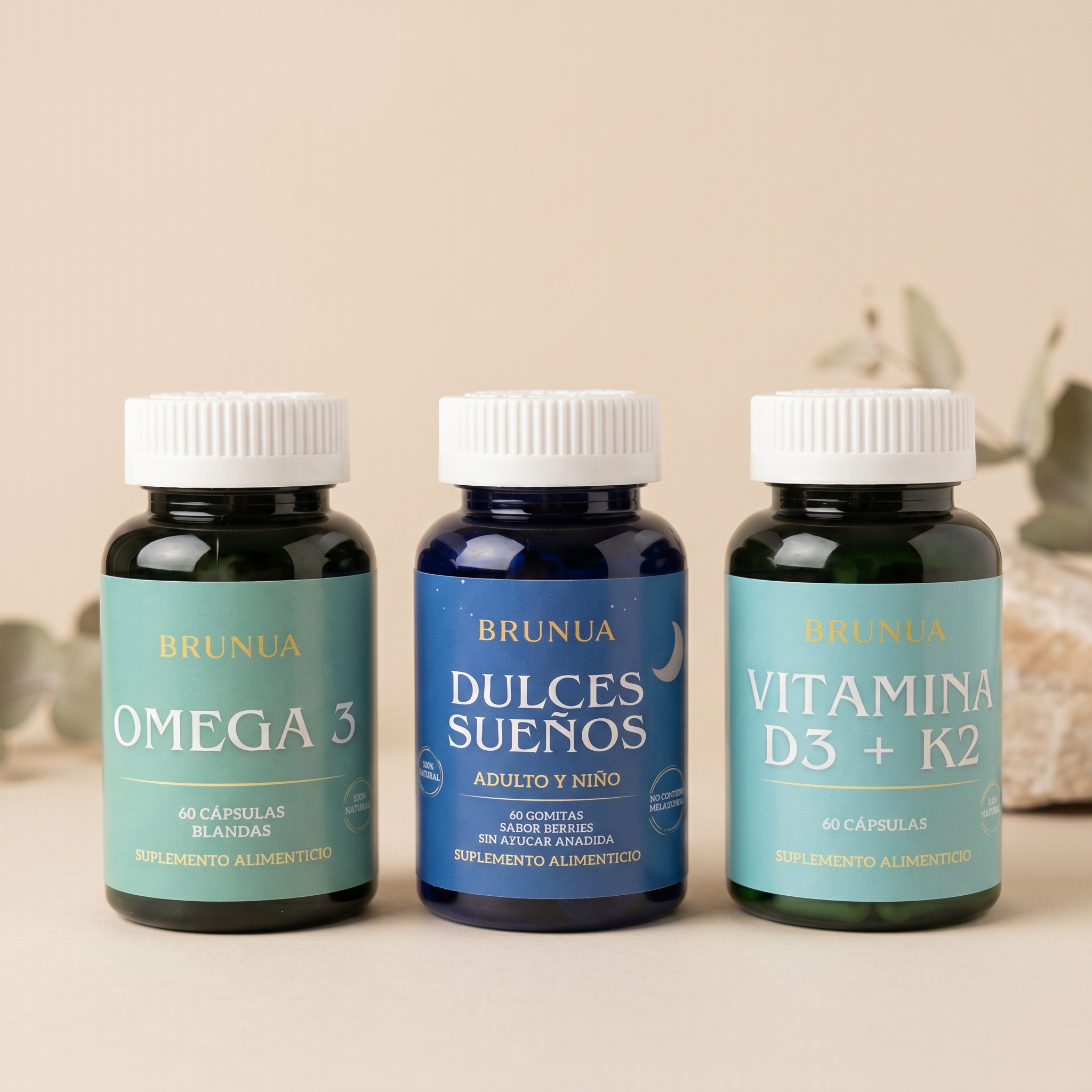 Pack 3 Suplementos (Omega3+ Felices Sueños+ Vitamina D3K2)